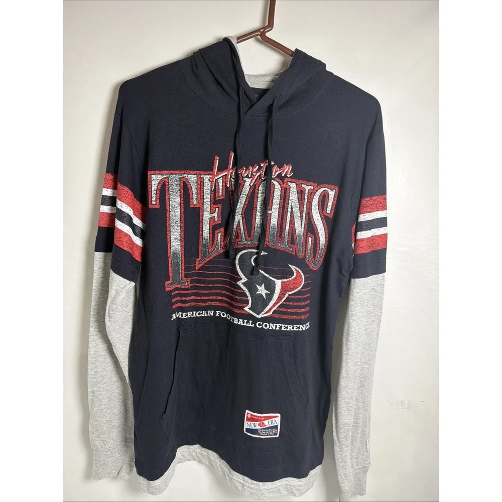 Houston Texans Hoodie Mens Small S NFL Football Cotton Blue Long Sleeve Y2K